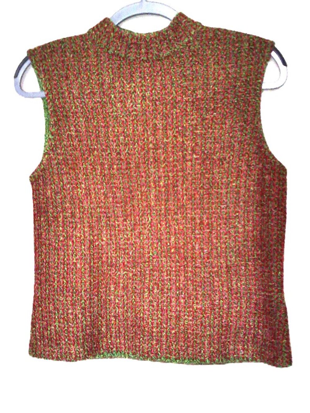 St. John Sport size small shoulder zip red & green Top
